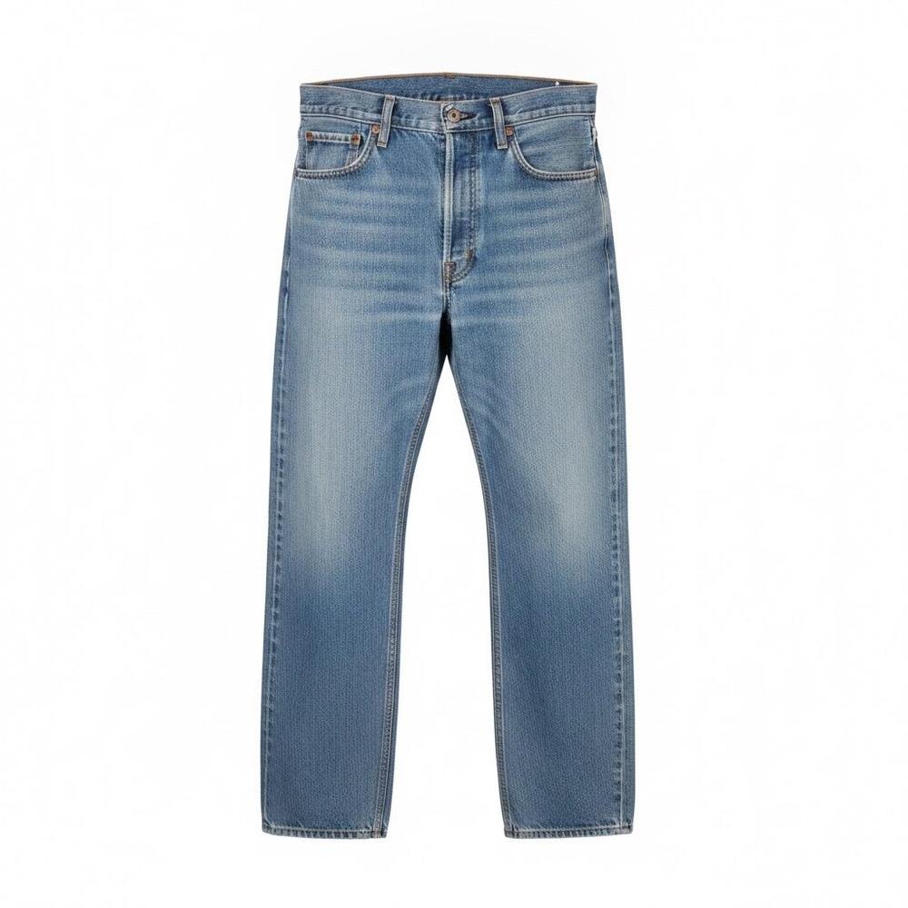 Levis 505 Jeans Mens 38x28 Regular Fit Mid Rise Blue Denim Straight Leg Zip Fly